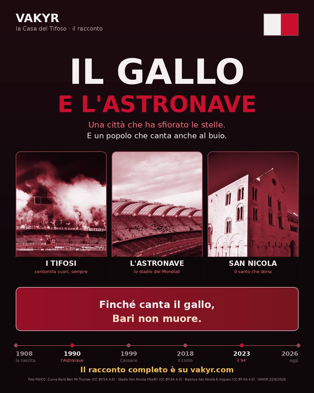 Il Gallo e l'Astronave — Bari, San Nicola e la storia biancorossa